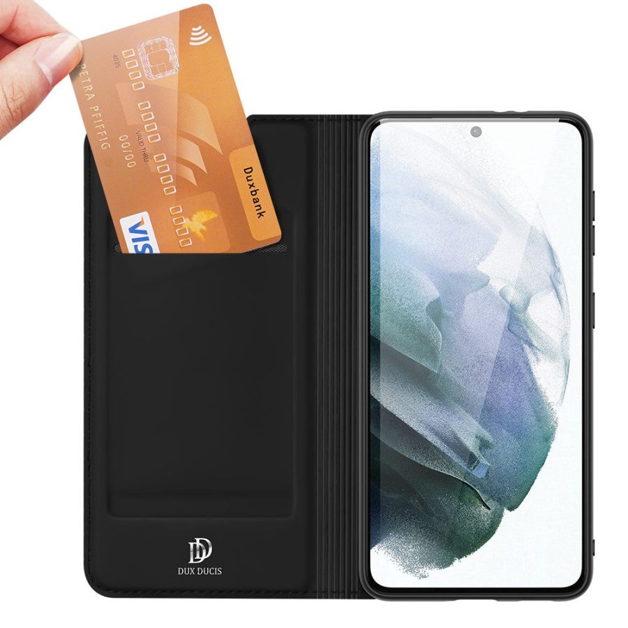 DUX DUCIS Skin Pro Series for Samsung Galaxy S21 FE PU Leather Phone Case Shell Protector with Stand Card Slot