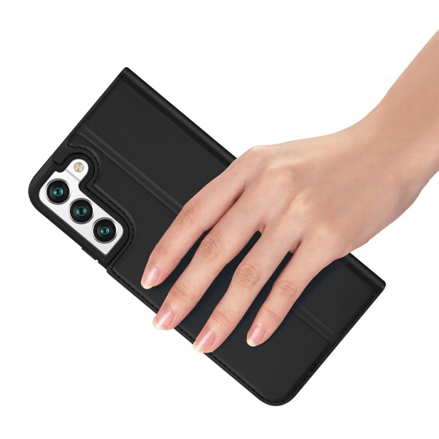 101240581A-6 DUX DUCIS Skin Pro Series for Samsung Galaxy S22 PU Leather Card Slot Flip Stand Auto Magnetic Closed Shockproof Phone Cover