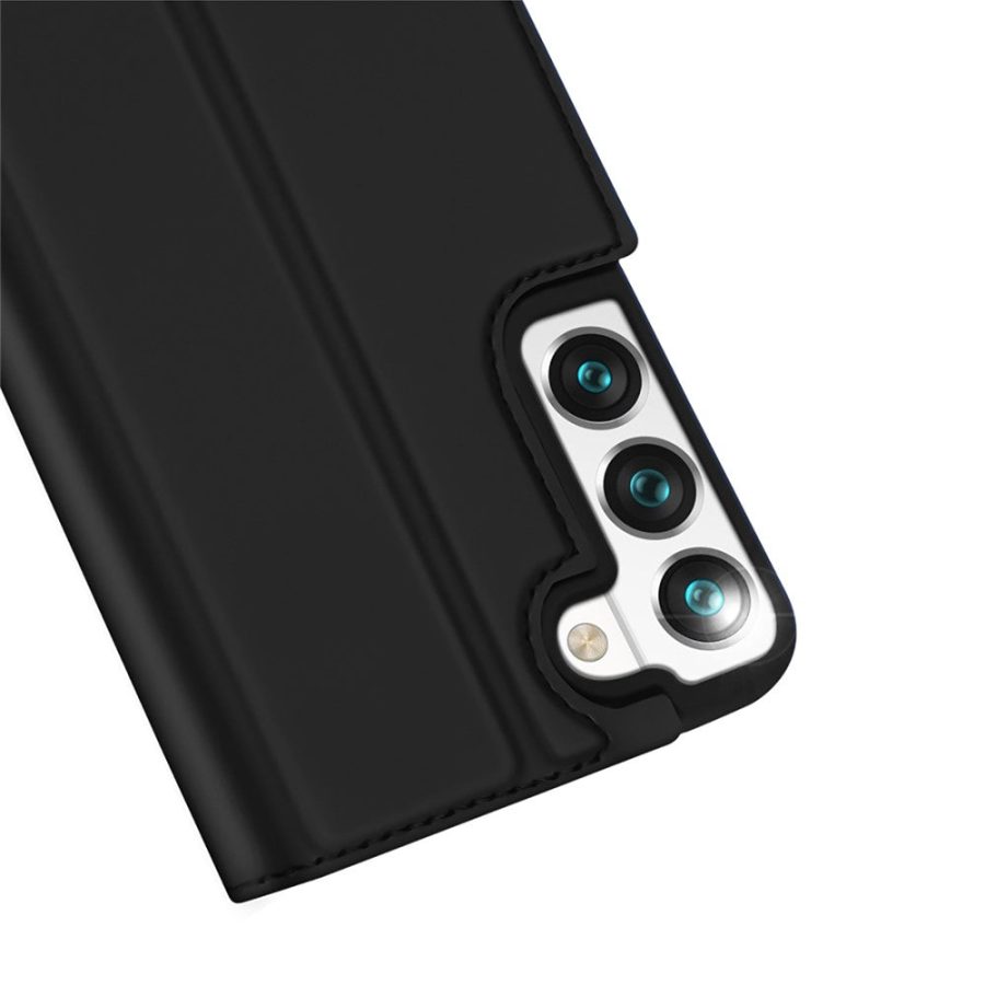 101240581A-8 DUX DUCIS Skin Pro Series for Samsung Galaxy S22 PU Leather Card Slot Flip Stand Auto Magnetic Closed Shockproof Phone Cover