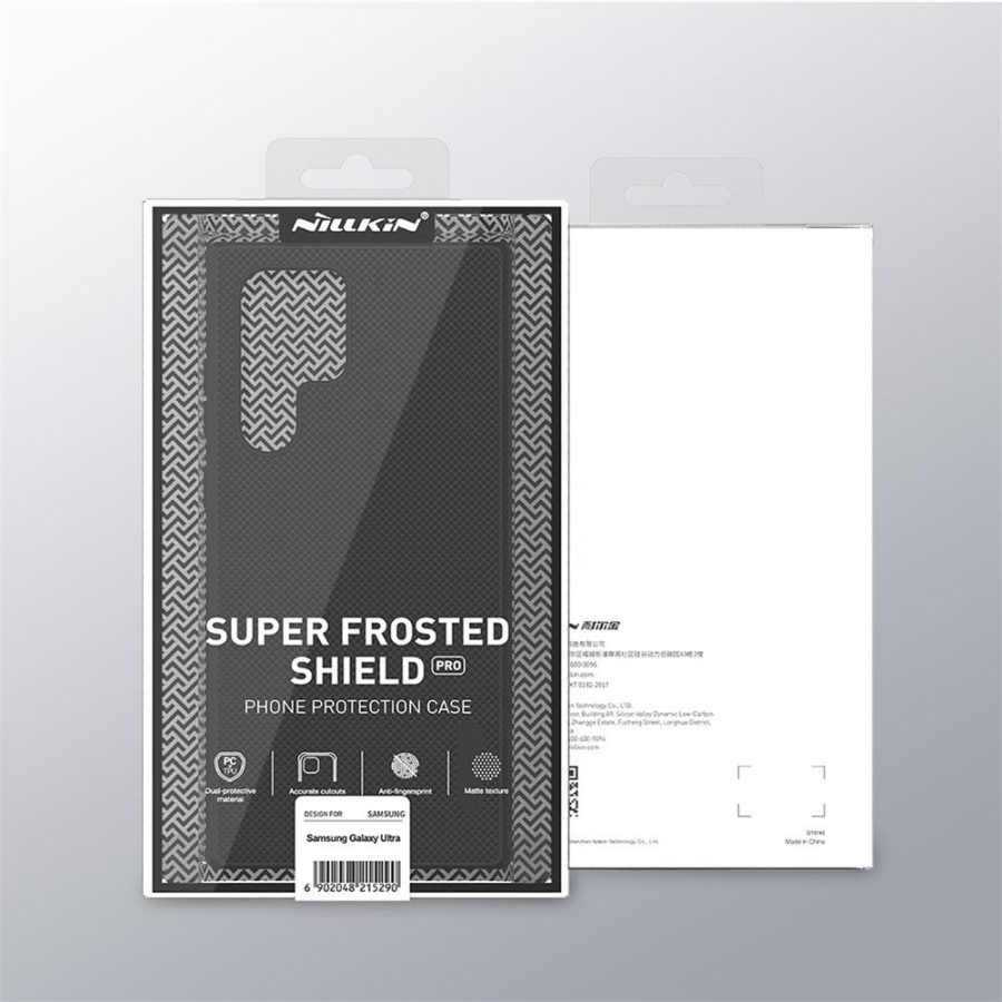 101242081A-12 NILLKIN Frosted Shield for Samsung Galaxy S22 Ultra PC Back - Soft TPU Edge Anti-fall Protective Case Cover