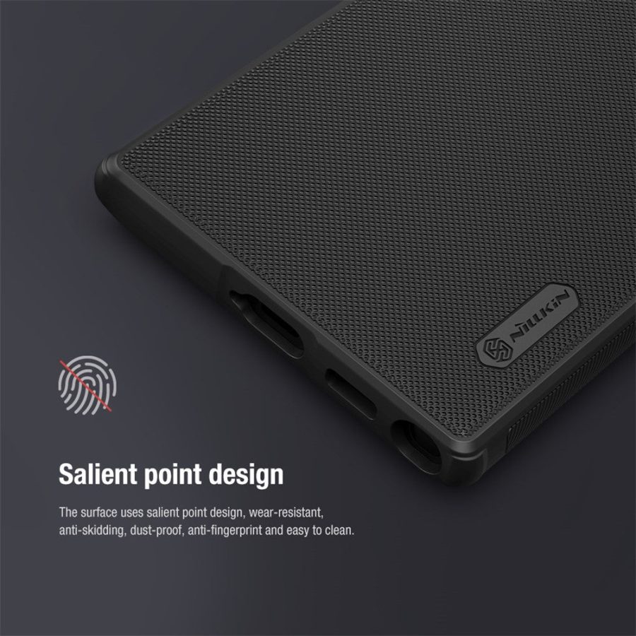 101242081A-9 NILLKIN Frosted Shield for Samsung Galaxy S22 Ultra PC Back - Soft TPU Edge Anti-fall Protective Case Cover
