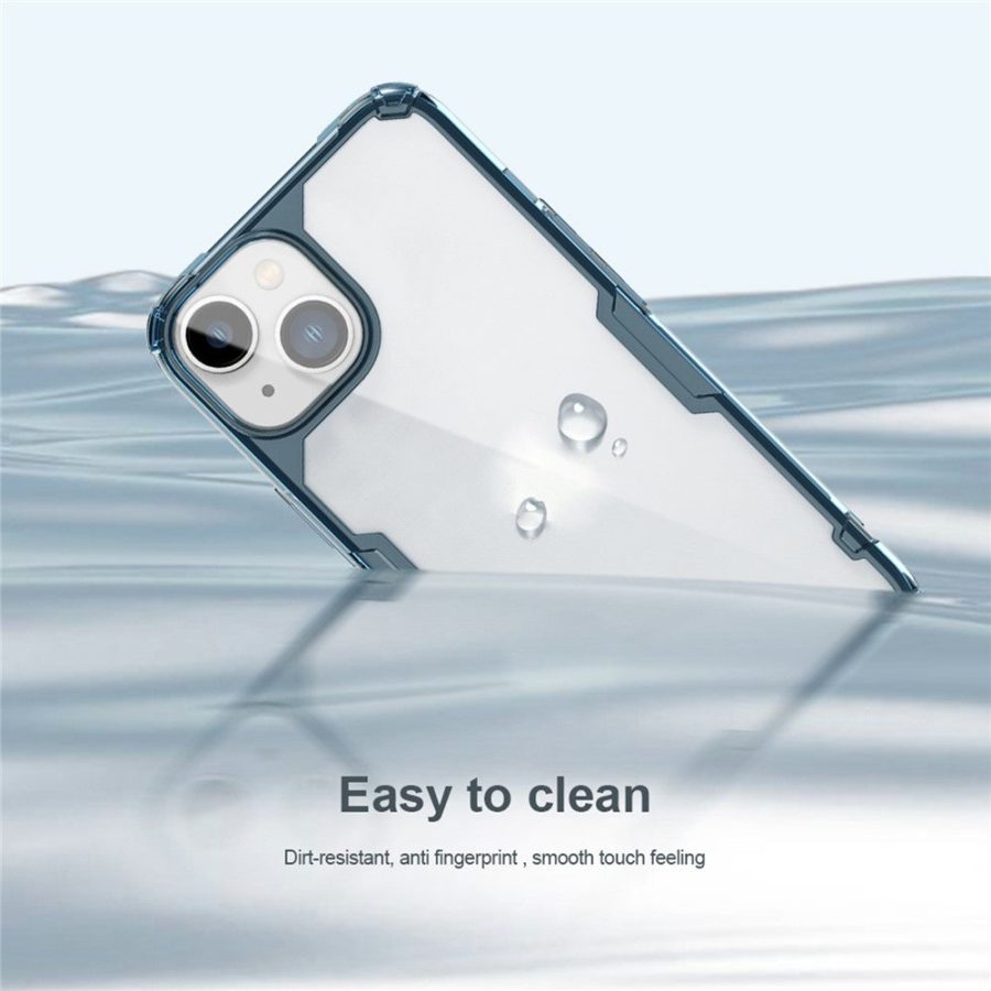 660104095A-11 NILLKIN Nature Pro Series Clear Case for iPhone 14 / iPhone 13, Anti-drop Phone Cover Hard Crystal PC Back Soft TPU Border Well Protection Cell Phone Shell