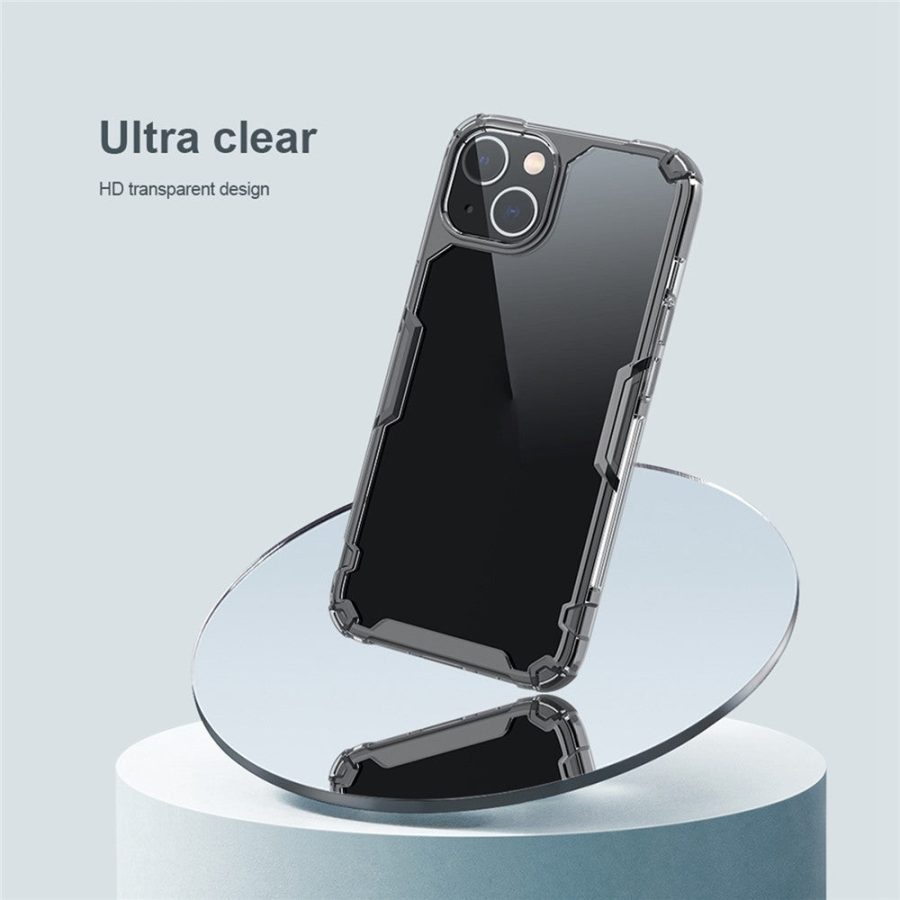 660104095A-4 NILLKIN Nature Pro Series Clear Case for iPhone 14 / iPhone 13, Anti-drop Phone Cover Hard Crystal PC Back Soft TPU Border Well Protection Cell Phone Shell