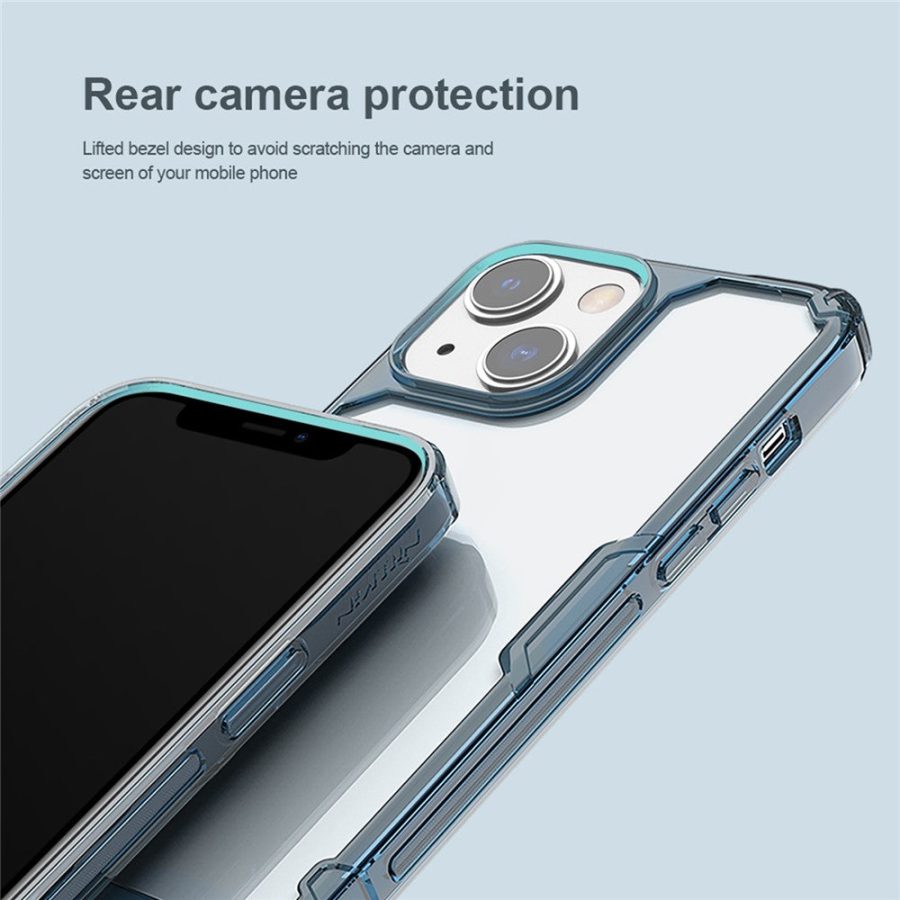 660104095A-9 NILLKIN Nature Pro Series Clear Case for iPhone 14 / iPhone 13, Anti-drop Phone Cover Hard Crystal PC Back Soft TPU Border Well Protection Cell Phone Shell