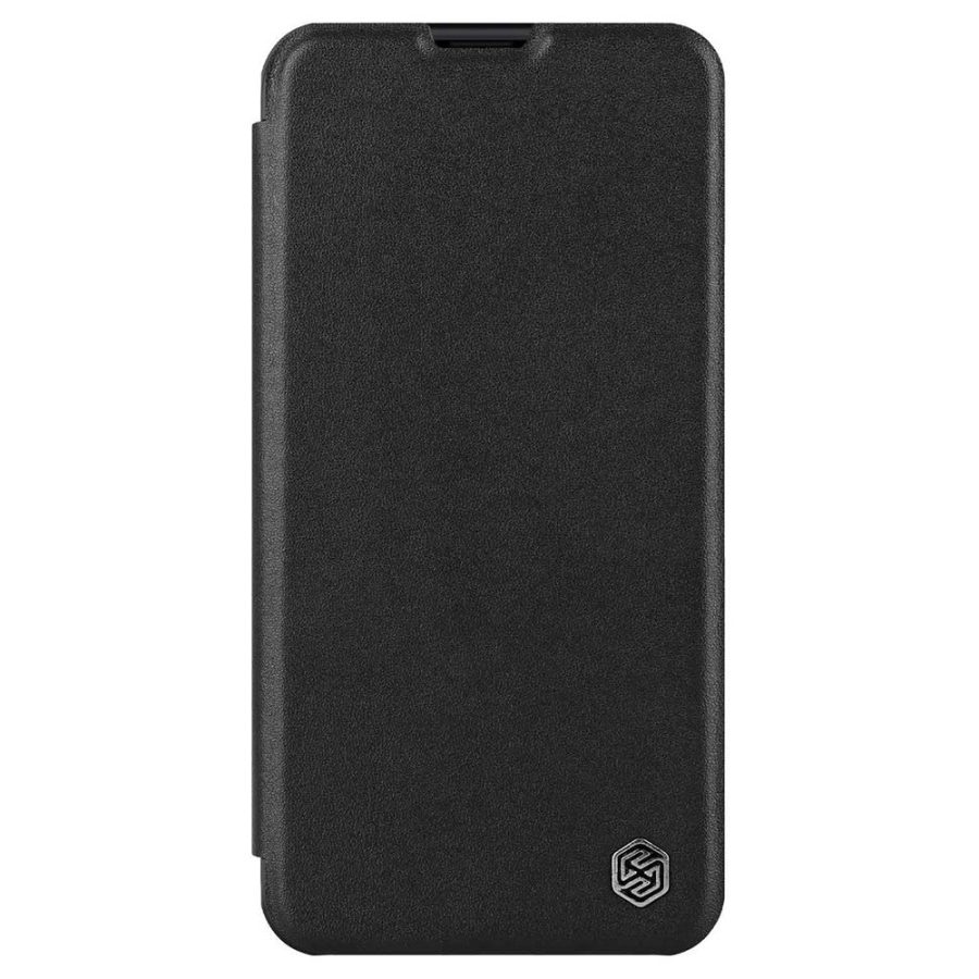 660105647A-11 NILLKIN Qin Pro Series for iPhone 14 Pro Anti-scratch Phone Case PU Leather Back Cover with Card Slot and Sliding Lens Protector