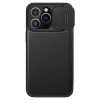 660105647A-12 NILLKIN Qin Pro Series for iPhone 14 Pro Anti-scratch Phone Case PU Leather Back Cover with Card Slot and Sliding Lens Protector