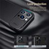 660105647A-3 NILLKIN Qin Pro Series for iPhone 14 Pro Anti-scratch Phone Case PU Leather Back Cover with Card Slot and Sliding Lens Protector