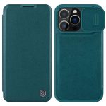NILLKIN Qin Pro Series for iPhone 14 Pro Anti-scratch Phone Case PU Leather Back Cover with Card Slot and Sliding Lens Protector