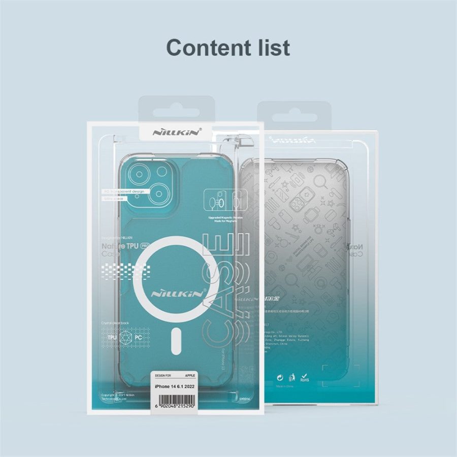 NILLKIN Nature Pro Series for iPhone 14 Plus Anti-drop Phone Case Mobile Phone Protective Back Cover Support Magnetic Wireless Charging