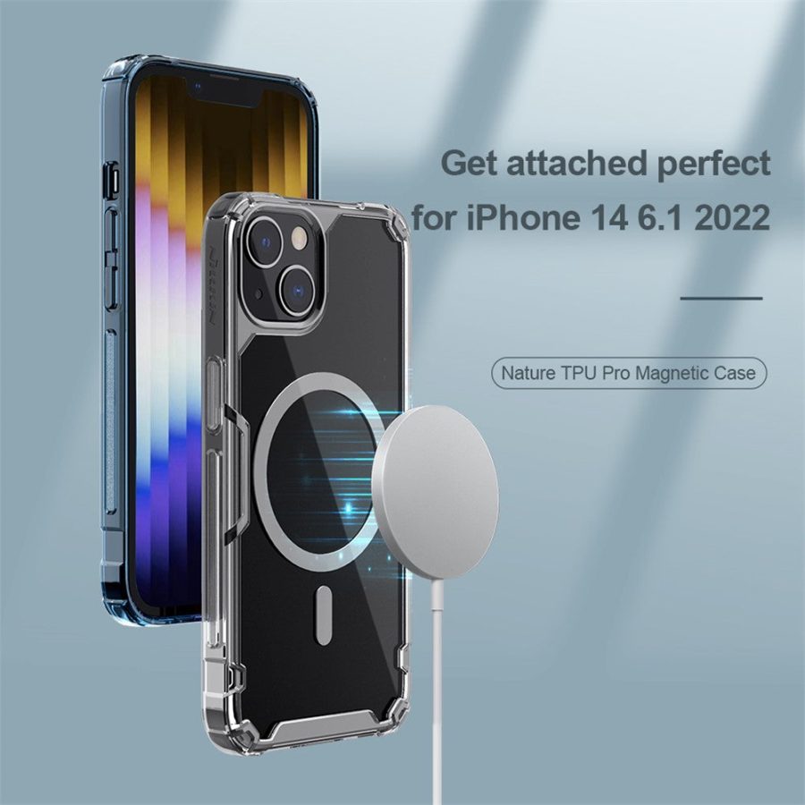 NILLKIN Nature Pro Series for iPhone 14 Plus Anti-drop Phone Case Mobile Phone Protective Back Cover Support Magnetic Wireless Charging