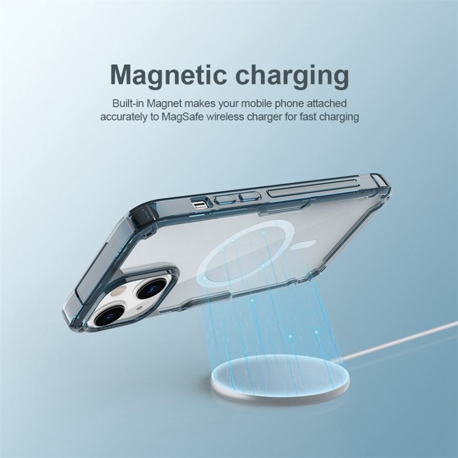 NILLKIN Nature Pro Series for iPhone 14 Plus Anti-drop Phone Case Mobile Phone Protective Back Cover Support Magnetic Wireless Charging