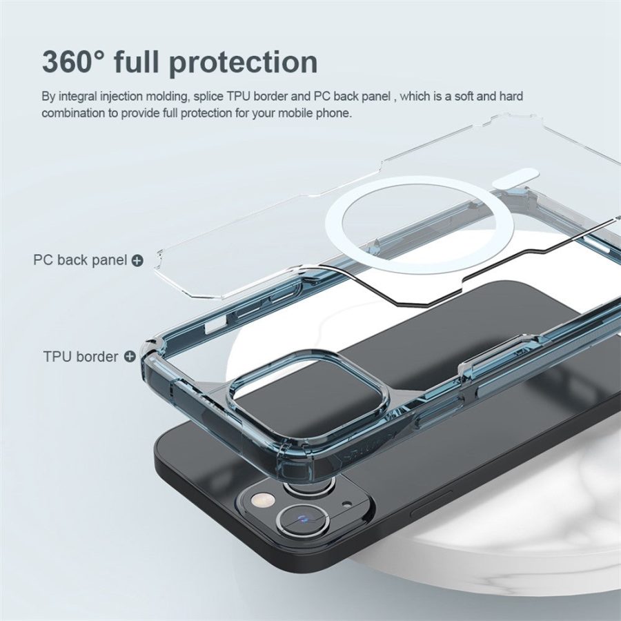 NILLKIN Nature Pro Series for iPhone 14 Plus Anti-drop Phone Case Mobile Phone Protective Back Cover Support Magnetic Wireless Charging