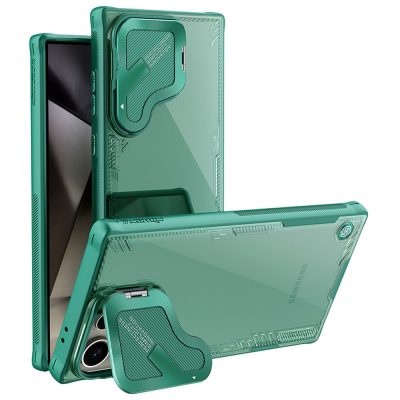 6601103471A-1 NILLKIN Iceblade CamProp for Samsung Galaxy S24 Ultra Case Lens Cover Kickstand PC - TPU Phone Shell