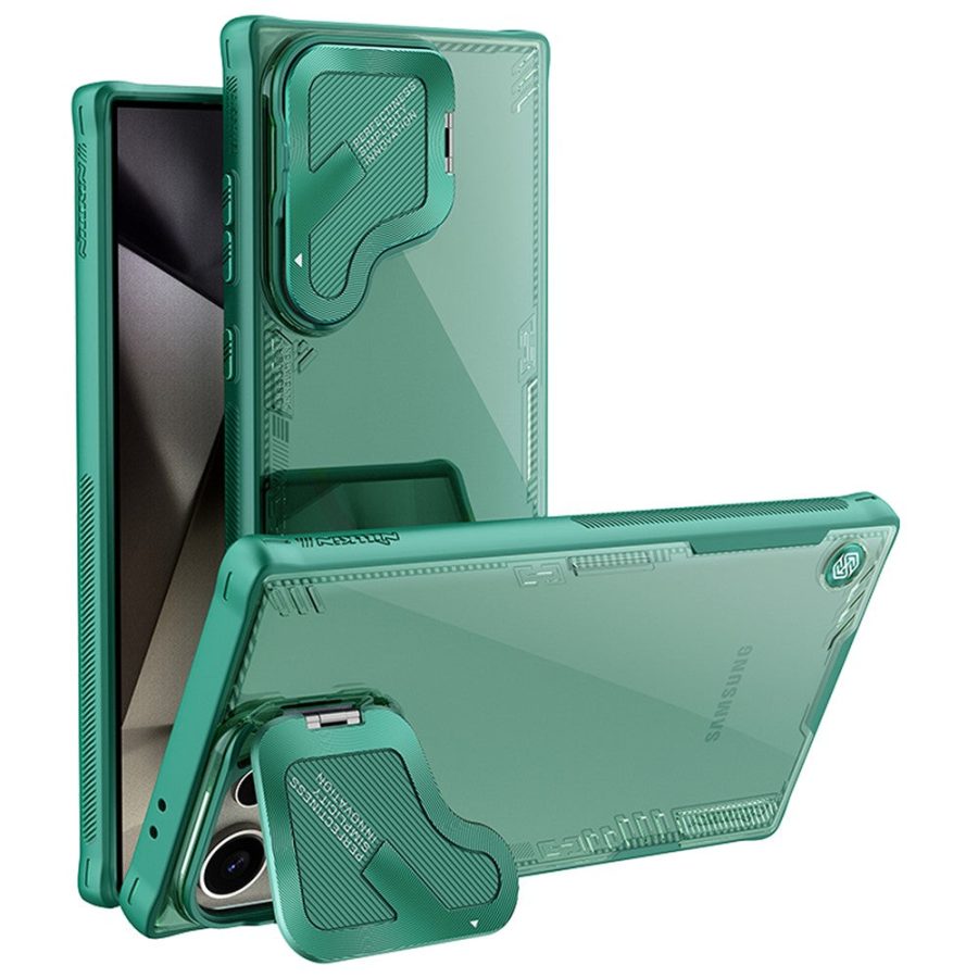 6601103471A-1 NILLKIN Iceblade CamProp for Samsung Galaxy S24 Ultra Case Lens Cover Kickstand PC - TPU Phone Shell