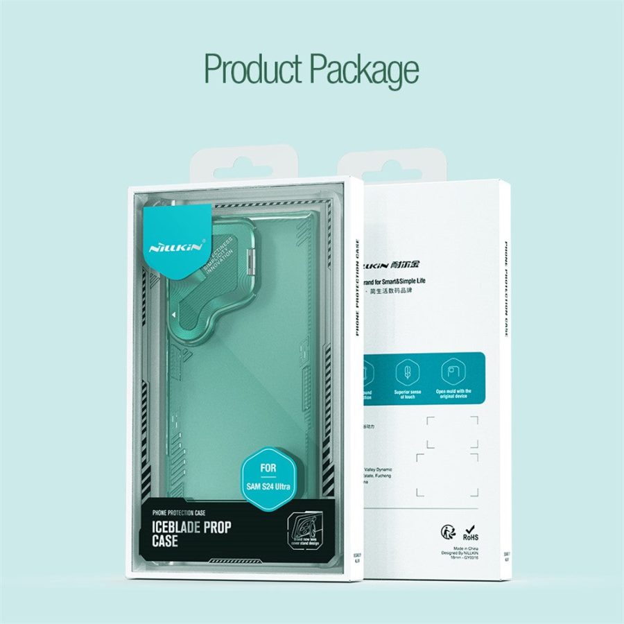 6601103471A-9 NILLKIN Iceblade CamProp for Samsung Galaxy S24 Ultra Case Lens Cover Kickstand PC - TPU Phone Shell