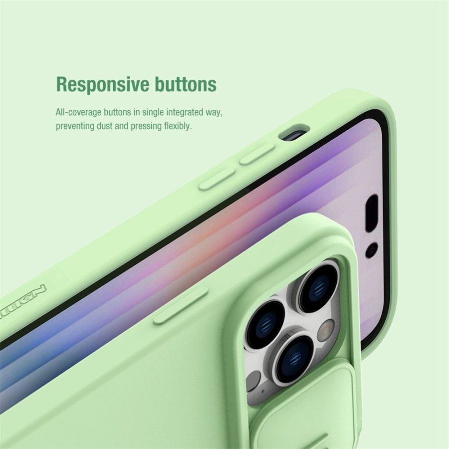 660110431A-10 NILLKIN For iPhone 14 Pro Max Magnetic Absorption Phone Cover PC - Silicone Slide Camera Protection Case Compatible with MagSafe