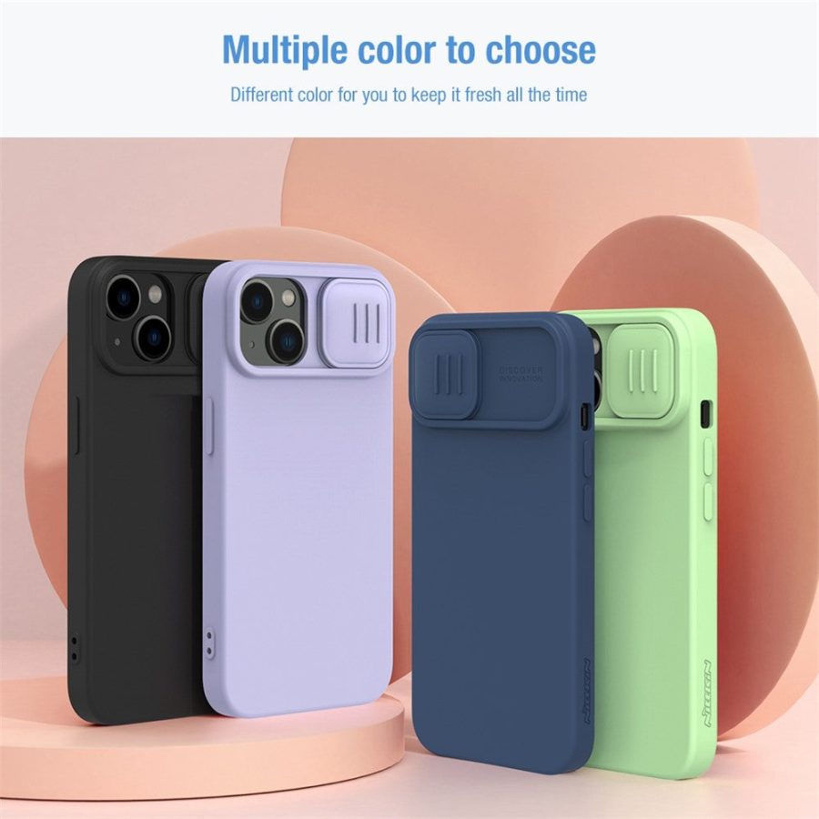 660110432A-12 NILLKIN For iPhone 14 / iPhone 13 Magnetic Phone Case PC - Silicone Slide Camera Protection Phone Cover Compatible with MagSafe