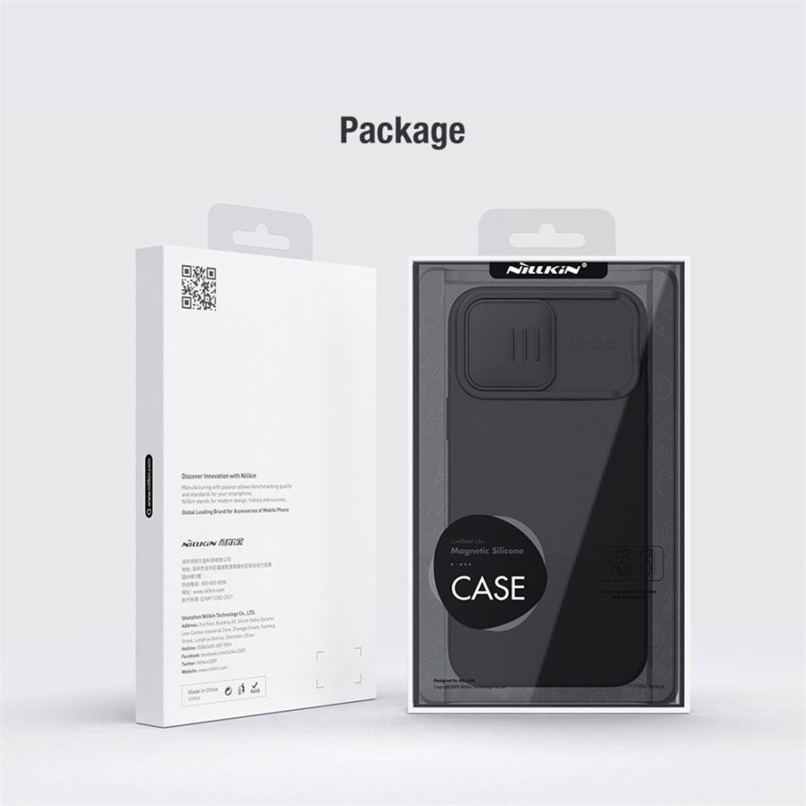 660110434C-14 NILLKIN For iPhone 14 Pro Slide Camera Cover PC - Silicone Anti-drop Phone Case Compatible with MagSafe