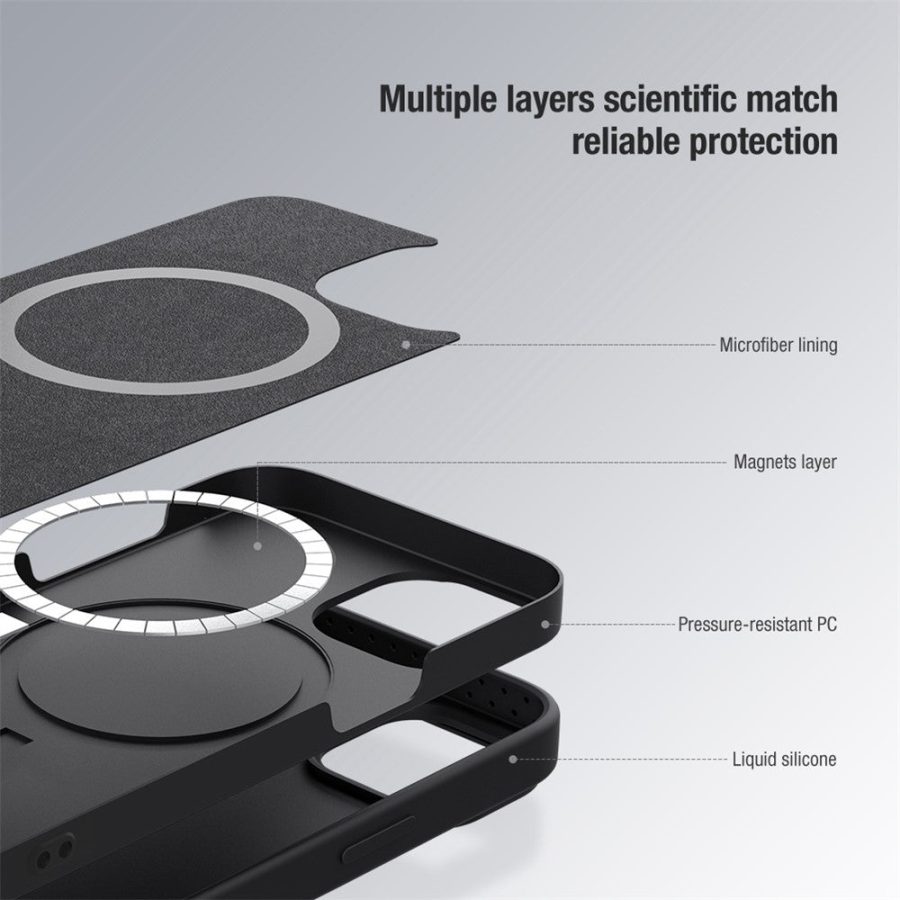 660110434C-5 NILLKIN For iPhone 14 Pro Slide Camera Cover PC - Silicone Anti-drop Phone Case Compatible with MagSafe