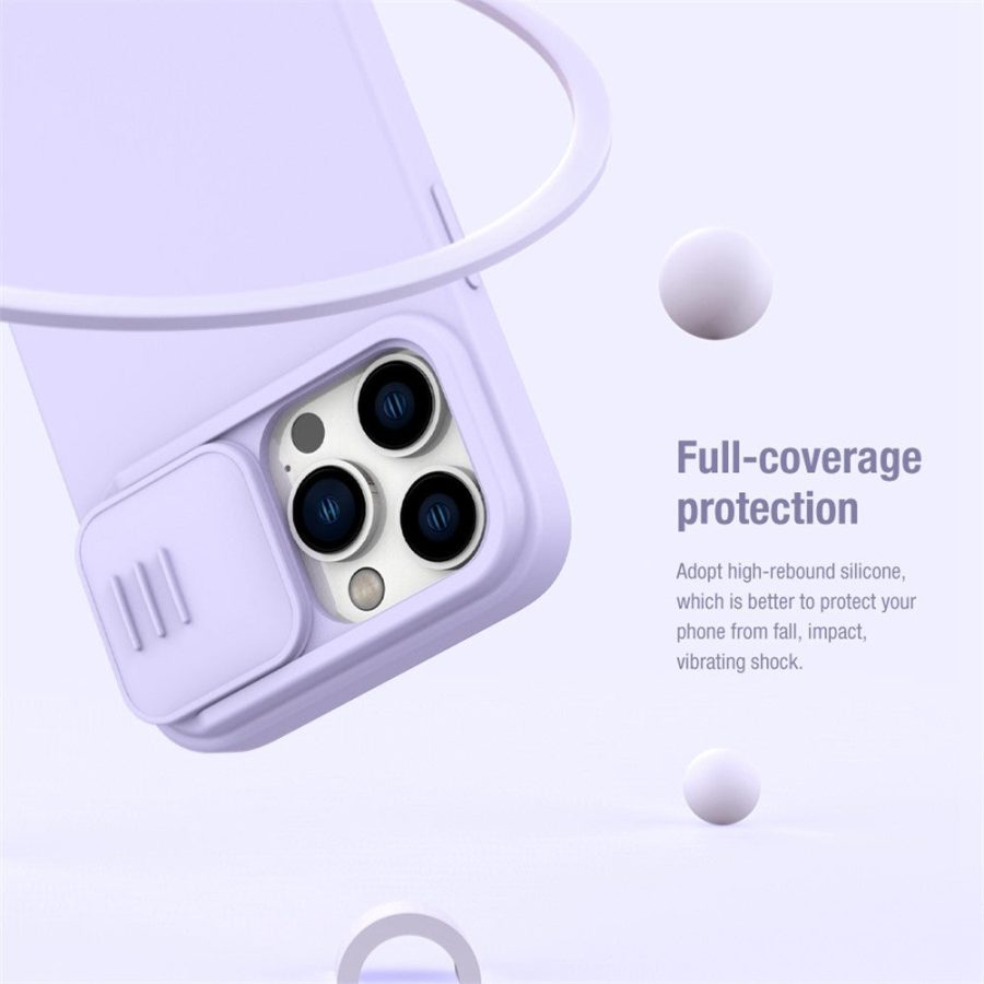 660110434C-9 NILLKIN For iPhone 14 Pro Slide Camera Cover PC - Silicone Anti-drop Phone Case Compatible with MagSafe