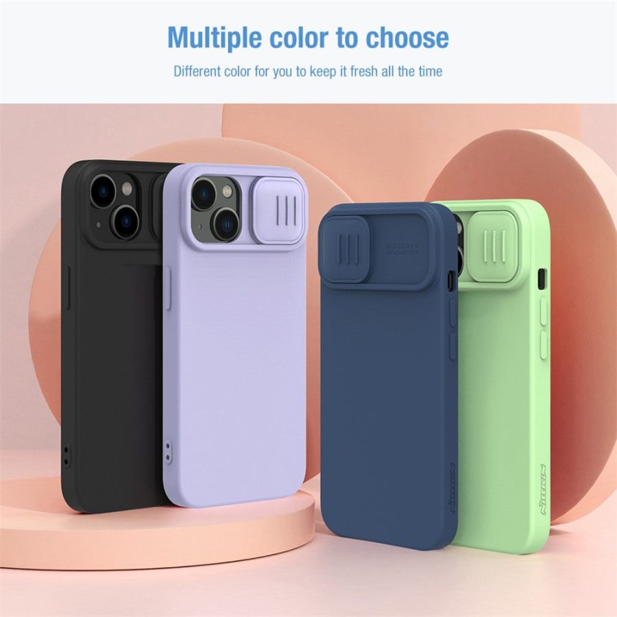 NILLKIN PC - Silicone Case for iPhone 14 Plus Slide Camera Protection Drop-proof Phone Cover