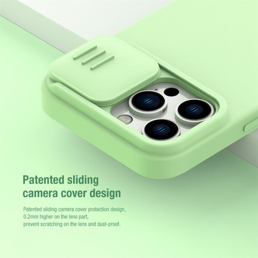 660110438C-3 NILLKIN For iPhone 14 Pro Max Hard PC Soft Silicone Hybrid Case Slide Camera Protection Phone Cover