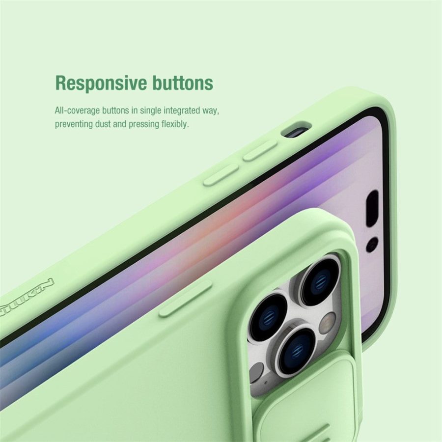 660110438C-9 NILLKIN For iPhone 14 Pro Max Hard PC Soft Silicone Hybrid Case Slide Camera Protection Phone Cover