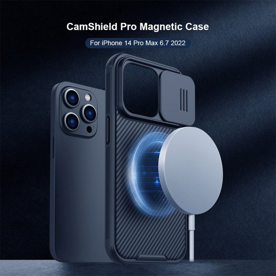 660110442B-3 NILLKIN Camshield Pro Series for iPhone 14 Pro Max Magnetic Phone Case Hard PC - TPU Casephone Protector with Slide Camera Lens Cover