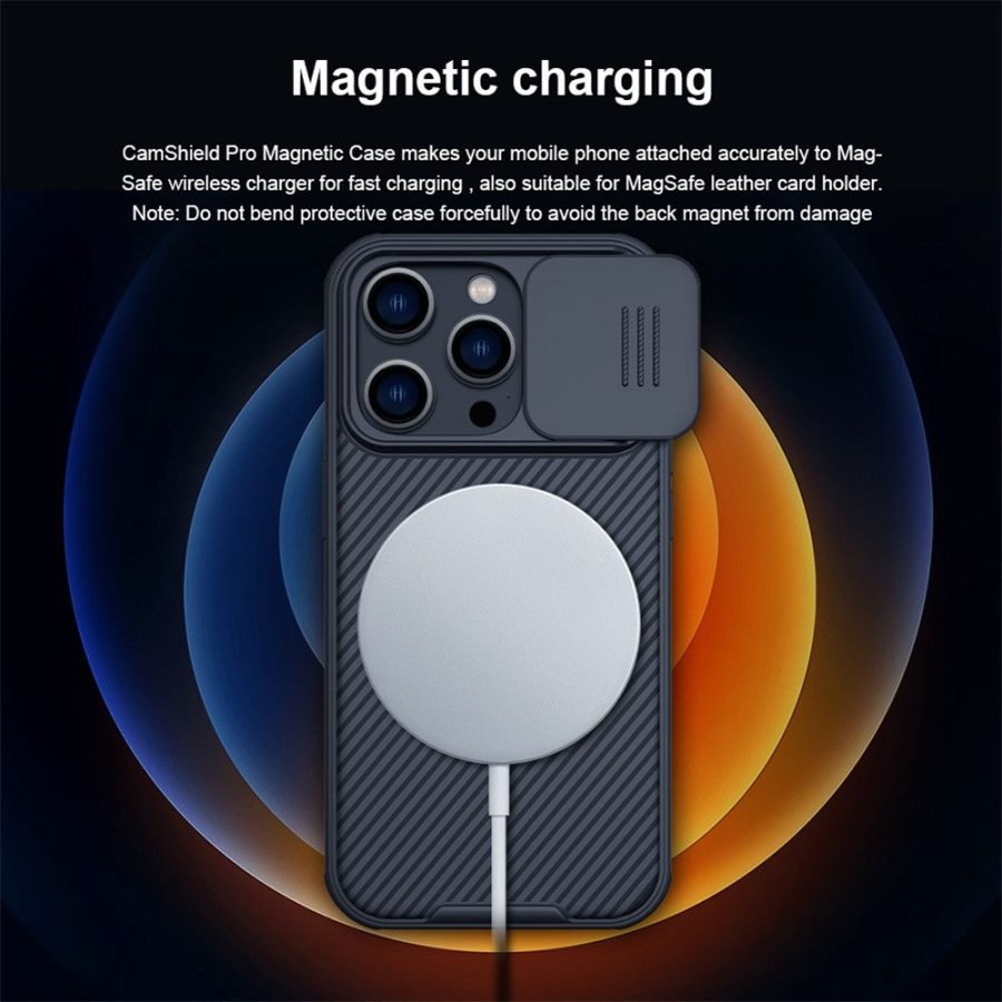 660110442B-5 NILLKIN Camshield Pro Series for iPhone 14 Pro Max Magnetic Phone Case Hard PC - TPU Casephone Protector with Slide Camera Lens Cover