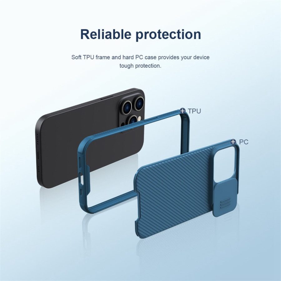 660110442B-7 NILLKIN Camshield Pro Series for iPhone 14 Pro Max Magnetic Phone Case Hard PC - TPU Casephone Protector with Slide Camera Lens Cover