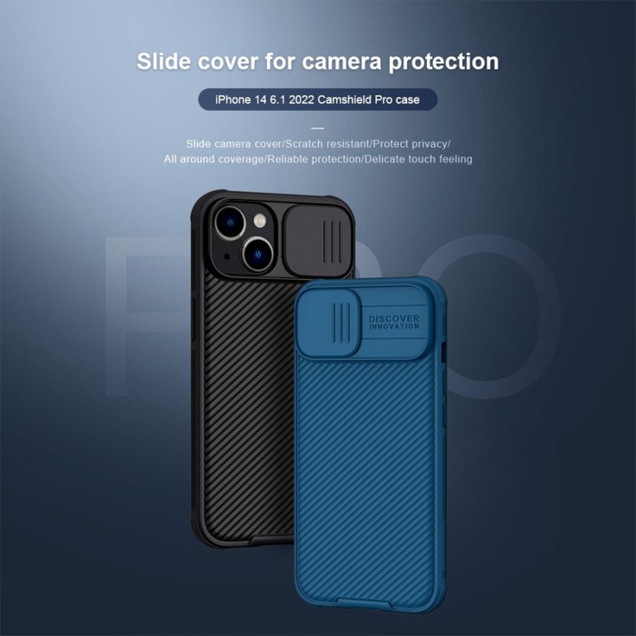 NILLKIN CamShield Pro Series for iPhone 14 / iPhone 13 Slide Camera Protection Phone Case Anti-drop Hybrid TPU - PC Back Cover