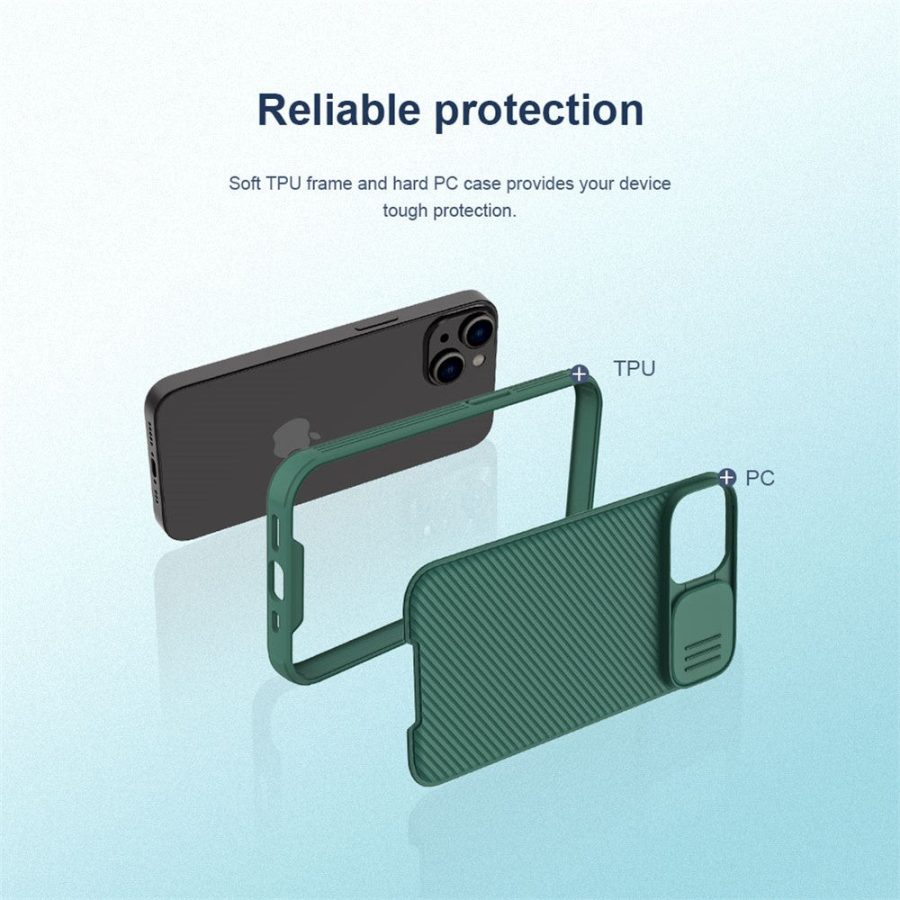 NILLKIN CamShield Pro Series for iPhone 14 / iPhone 13 Slide Camera Protection Phone Case Anti-drop Hybrid TPU - PC Back Cover
