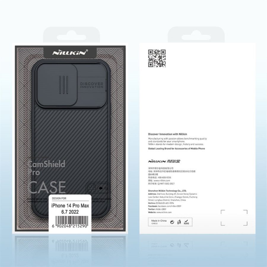 660110444A-15 NILLKIN CamShield Pro Series for iPhone 14 Pro Max Slide Camera Protection Anti-scratch Phone Case TPU Frame PC Back Cover