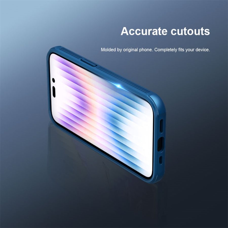 660110444A-6 NILLKIN CamShield Pro Series for iPhone 14 Pro Max Slide Camera Protection Anti-scratch Phone Case TPU Frame PC Back Cover