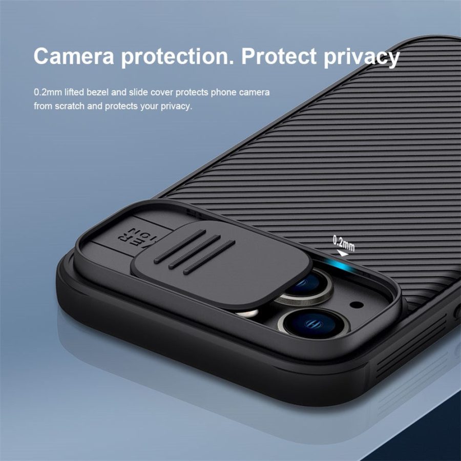 660110445B-3 NILLKIN CamShield Pro Series for iPhone 14 Plus PC - TPU Hybrid Phone Case Anti-drop Back Cover with Slide Camera Protection