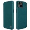 660110447D-1 NILLKIN Qin Pro Series for iPhone 14 / iPhone 13 Full Protection Phone Case with Sliding Lens Cover PU Leather Phone Shell Card Holder