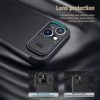 660110447D-4 NILLKIN Qin Pro Series for iPhone 14 / iPhone 13 Full Protection Phone Case with Sliding Lens Cover PU Leather Phone Shell Card Holder