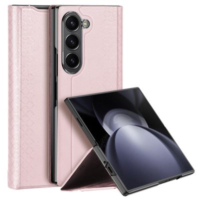 6601104916A-1 DUX DUCIS Bril Series For Samsung Galaxy Z Fold6 Magnetic Case Leather - PC Phone Cover with Stand