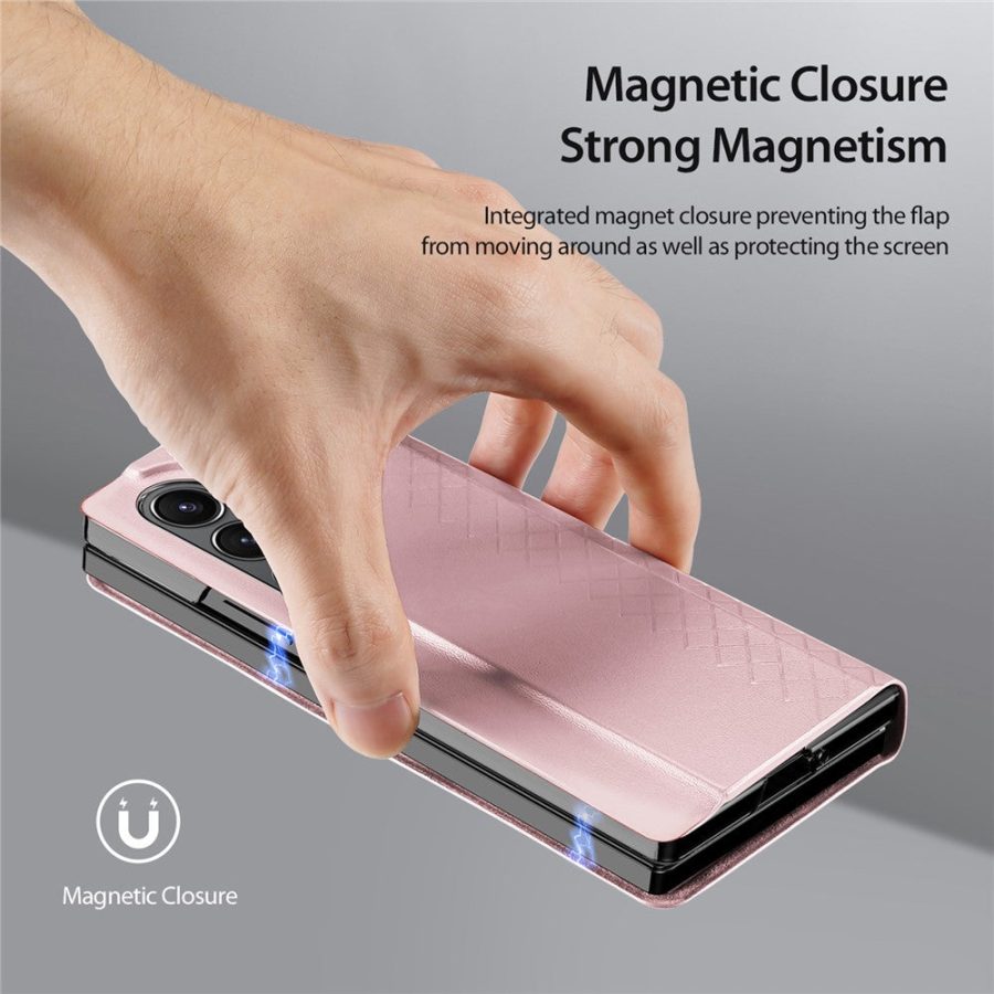 DUX DUCIS Bril Series For Samsung Galaxy Z Fold6 Magnetic Case Leather - PC Phone Cover with Stand