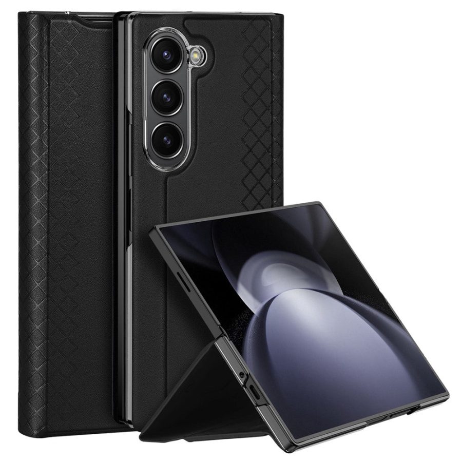 DUX DUCIS Bril Series For Samsung Galaxy Z Fold6 Magnetic Case Leather - PC Phone Cover with Stand