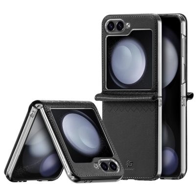 6601104917A-1 DUX DUCIS Bril Series For Samsung Galaxy Z Flip7 FE / Z Flip6 Magnetic Case Leather - PC Phone Cover with Stand