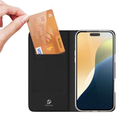 6601105678A-2 DUX DUCIS Skin Pro Series For iPhone 16 Plus Case Card Slot Stand Leather Phone Cover