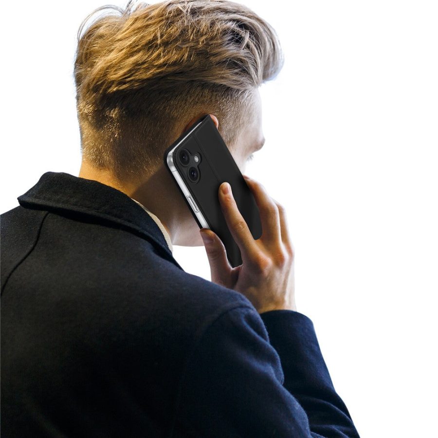 DUX DUCIS Skin Pro Series For iPhone 16 Plus Case Card Slot Stand Leather Phone Cover