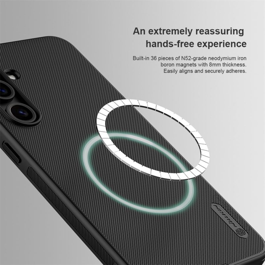 NILLKIN Super Frosted Shield Pro for Samsung Galaxy S24 FE Case PC - TPU Drop-Proof Shell Built-In Magnet Ring