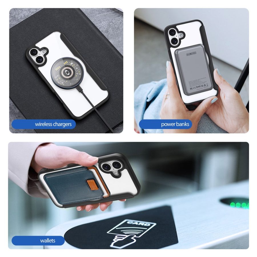 6601108805A-5 DUX DUCIS Skin X Pro for iPhone 16 Magnetic Case Card Slot PU Leather Flip Phone Cover