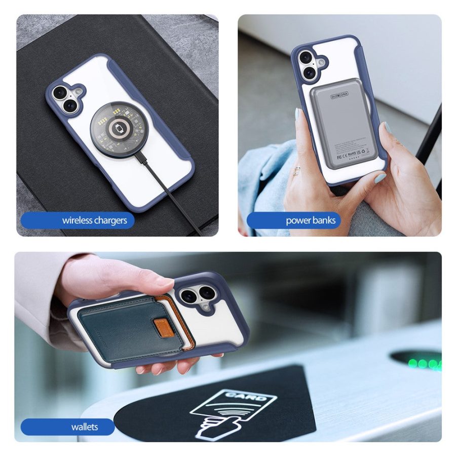 6601108806A-5 DUX DUCIS Skin X Pro for iPhone 16 Plus Case Compatible with MagSafe Card Slot Leather Cover