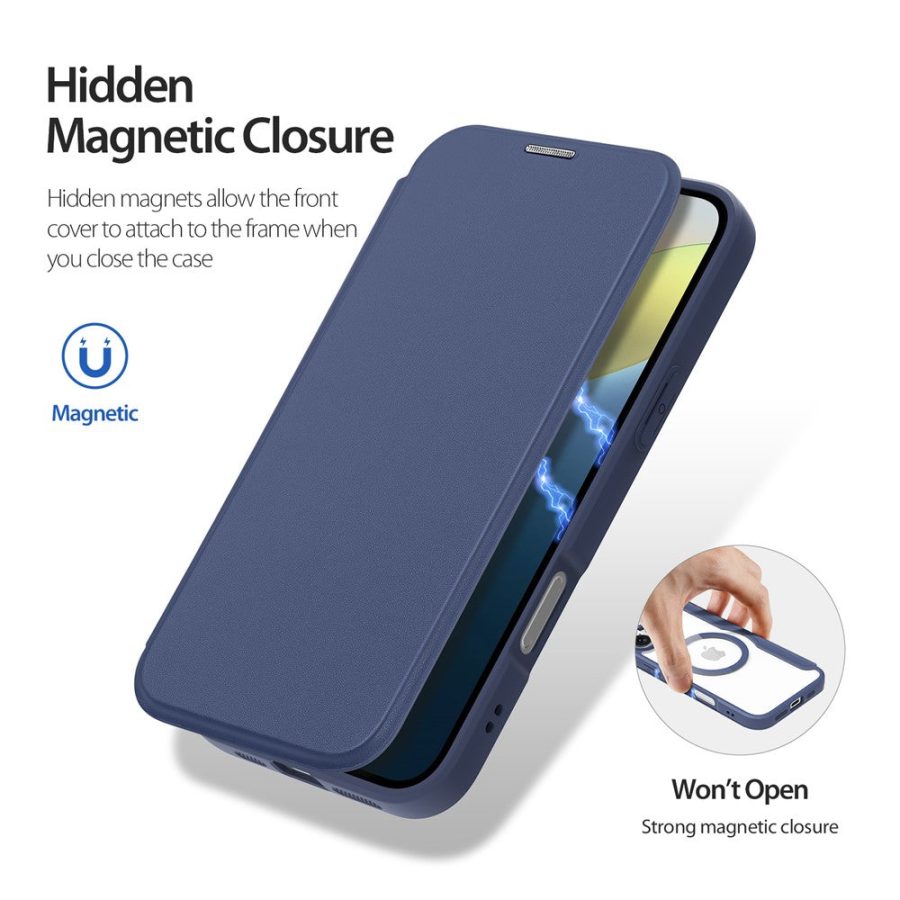 6601108806A-7 DUX DUCIS Skin X Pro for iPhone 16 Plus Case Compatible with MagSafe Card Slot Leather Cover