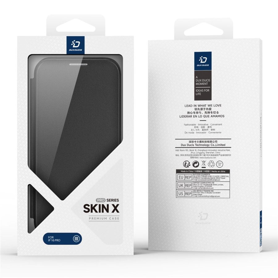 6601108807A-14 DUX DUCIS Skin X Pro for iPhone 16 Pro Leather Case Compatible with MagSafe Card Holder Phone Cover