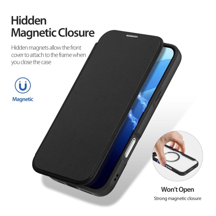 6601108807A-7 DUX DUCIS Skin X Pro for iPhone 16 Pro Leather Case Compatible with MagSafe Card Holder Phone Cover