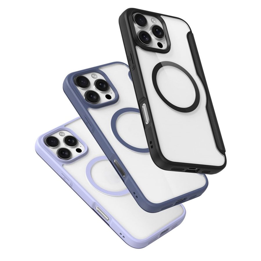 DUX DUCIS Skin X Pro for iPhone 16 Pro Max Magnetic Phone Case Card Holder Leather Cover